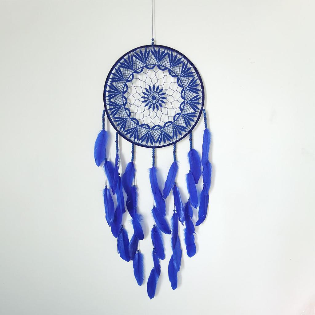 Богемский ловец снов из перьев ручной работы для украшения интерьера