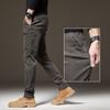 Autumn Brown Trousers Thickened Elastic Slim Straight Business Casual Pants Fashion Korean Brand Clothes
