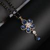 High-grade Alloy Gold-color Beaded Sweater Chain Long Romantic National Women's Necklace Natural Stone Pendant Autumn