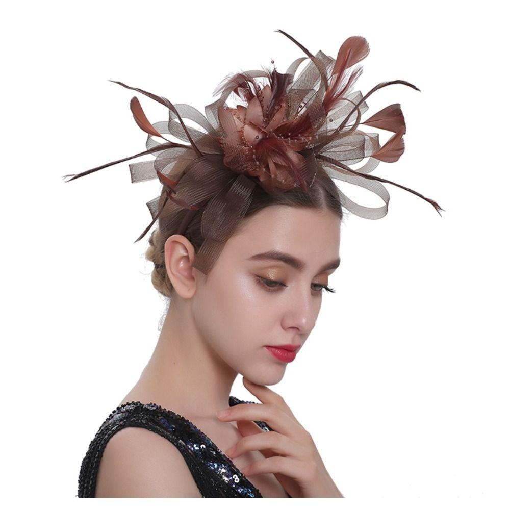 Headwear Banquet Wedding Hair Accessories Bride's Headdress Feathers Hat Hair Clip Fascinators Hat