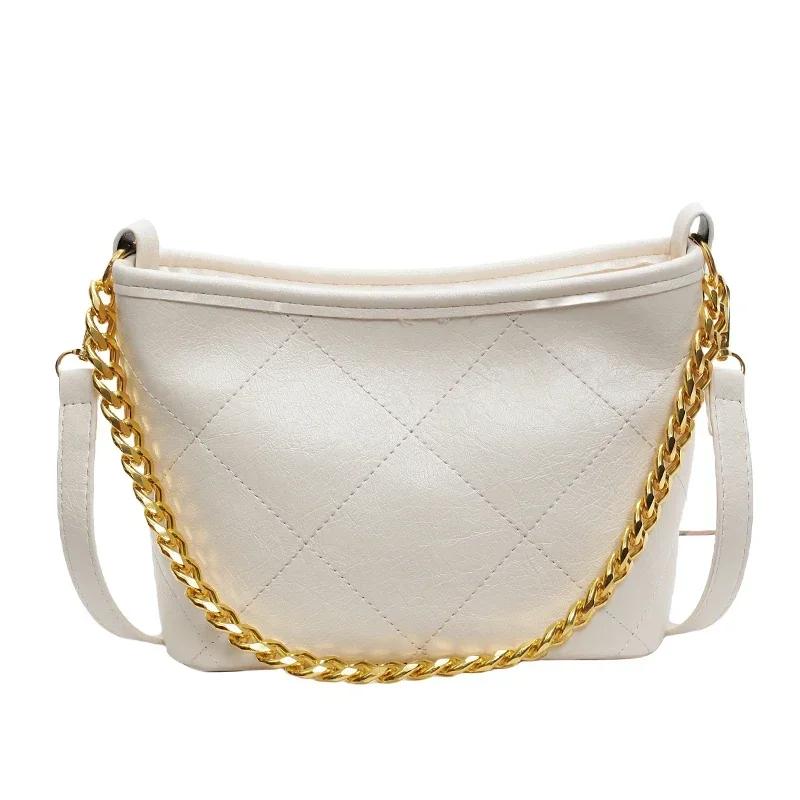 Сумка-ведро из мягкой кожи премиум-класса, осенняя модная цепочка, универсальная, легкая и практичная сумка на одно плечо