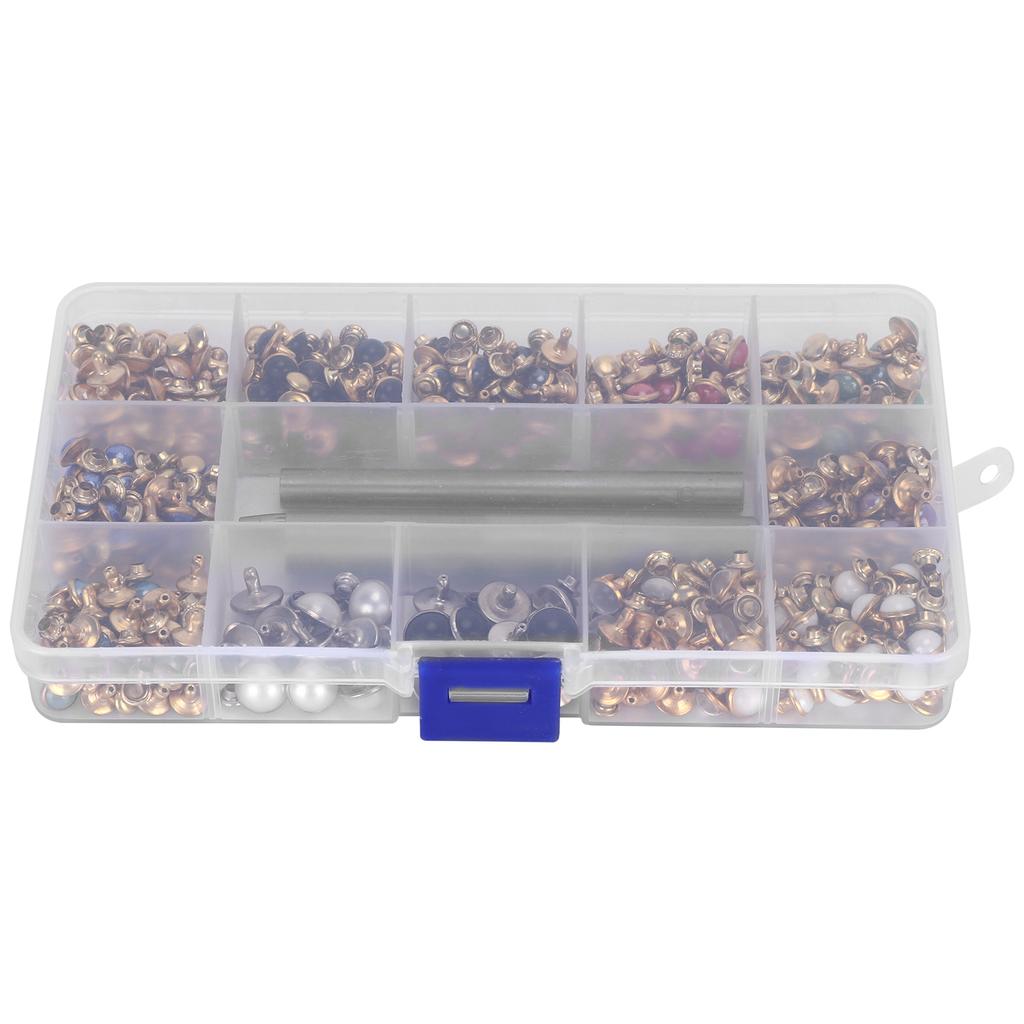 Mixed Colors Rivets Set Bead Rhinestone Studs DIY HandMade Clothing Accessories Boxed