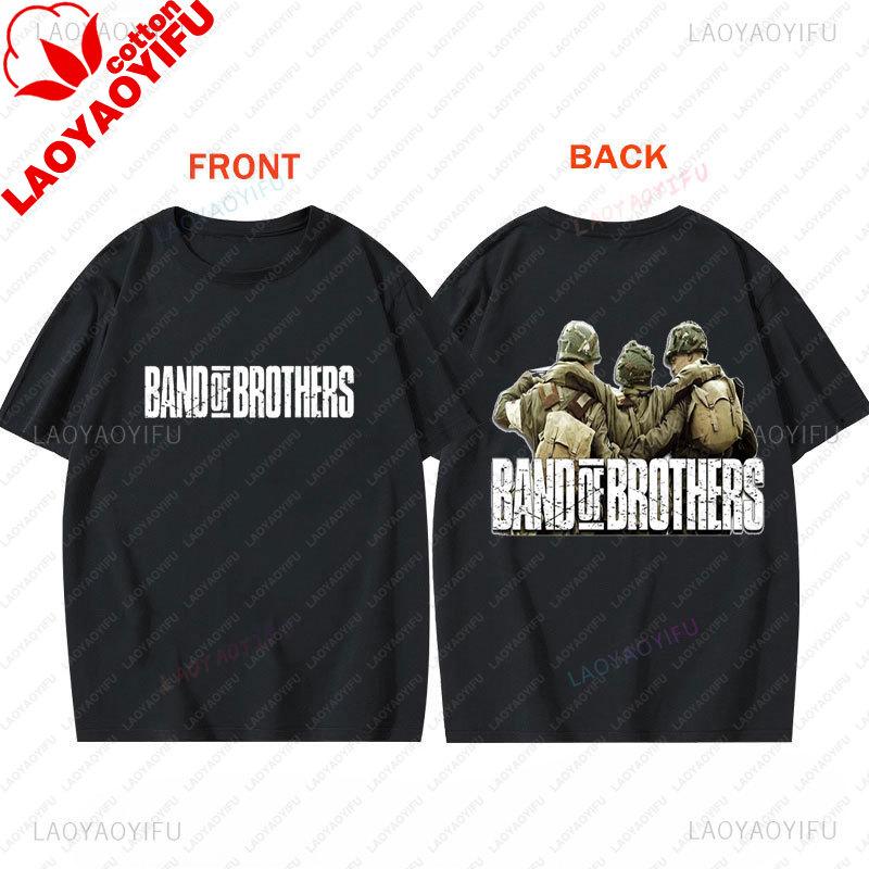 Tv Play Band Of Brothers Tshirt Retro Style Unisex Graphic T Shirts Summer Streetwear Casual Classics Two Side Printed Tee Top