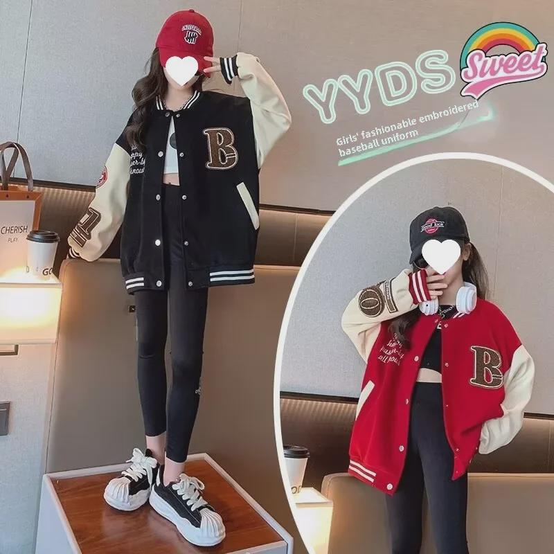 Стильные весенние и осенние пальто для девочек: Бейсбольные куртки и модные кардиганы для детей 8-9 лет