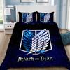 Cartoon Anime Attack On Titan Duvet Cover Pillowcase Bedding Set Adult Boy Girl Bedroom Decoration Children Single Double Size