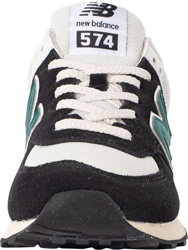 Кроссовки New Balance 574 черный с белым и болотно-зеленым