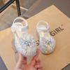 Girls Sandals Children's Princess Shoes Girls Baotou Shoes Summer New Rhinestone Bow Foreign Style Classmate