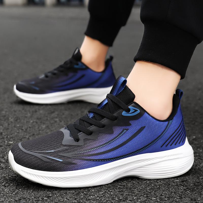 Summer Mesh Men's Running Shoes Fashion Lace-up Breathable Casual Sneakers Versatile Comfortable Soft-soled Tennis Shoes 2025