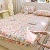 1pc Washed Cotton Bed Sheets with Elastic Single/Queen/King Cartoon Style Fitted Bed Sheet Sabanas Matrimoniales Sheets for Bed