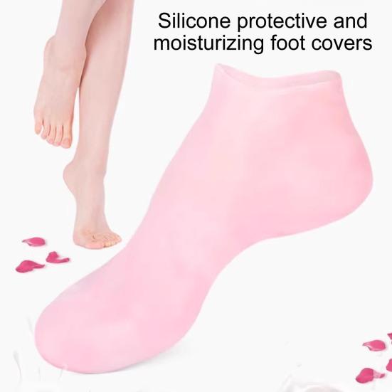 1 Pair Protective Foot Covers Crack Resistant Softened Calluses Keratinized Foot Sleeves Beach Socks Anti-Dry Cracking Foot Film Protectors