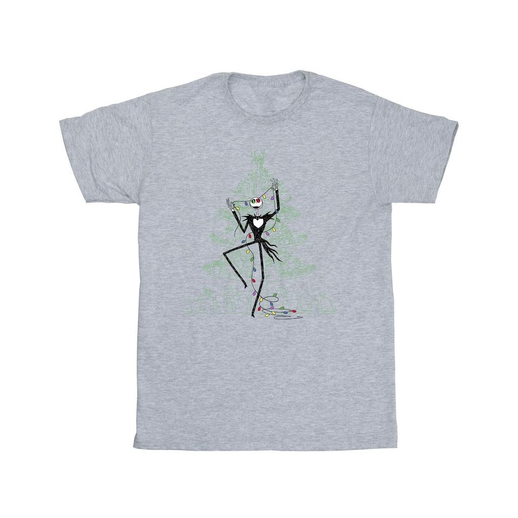 Disney Girls The Nightmare Before Christmas Tree Green Cotton T-Shirt