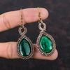 Граненые серьги с замбийским изумрудом, медная проволока, серьги, драгоценный камень, серьги ручной работы, уникальные медные украшения, свадебный подарок, ювелирные изделия из проволочной обмотки