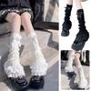 1pc Bow Lace Mid-tube Socks Lolita Winter Leg Cover Warm White Socks Style Cute Sweet Middle Fo X4T3