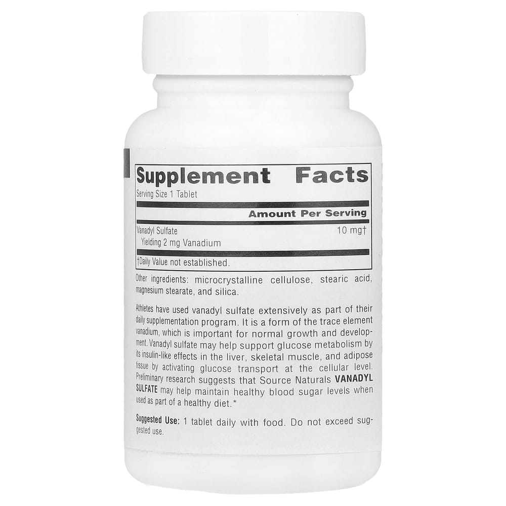Source Naturals Vanadyl Sulfate 10 mg, 100 Tablets