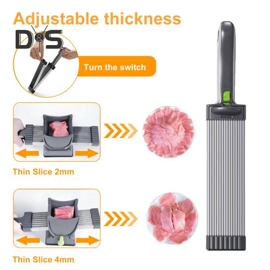 Мясорезка с регулируемой толщиной, мясорезка с точилкой, овощерезка для домашней кухни, универсальный инструмент для нарезки из нержавеющей стали