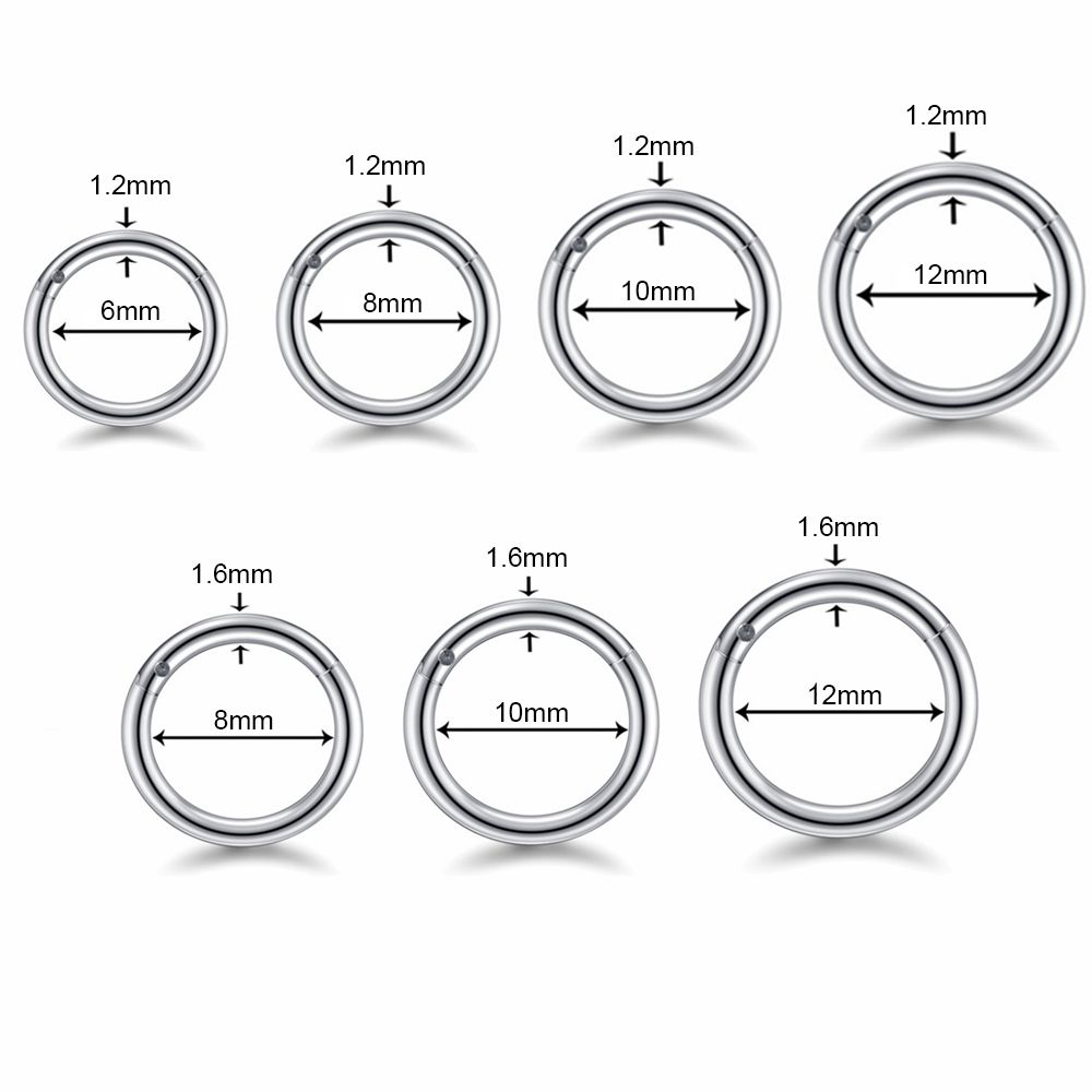 1Pc Unisex Hinged Segment Titanium Steel Ear Helix Tragus Piercing Septum Lip Ring Nose Hoop