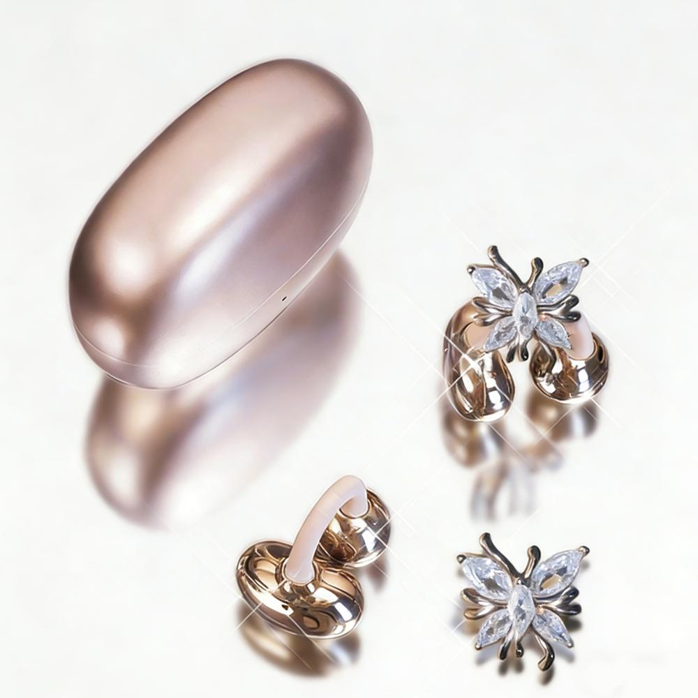 Беспроводные наушники-клипсы Bluetooth 5.6 с открытым ухом, стереонаушники-каффы в виде бабочки для спорта, активного отдыха, путешествий, модный подарок для женщин