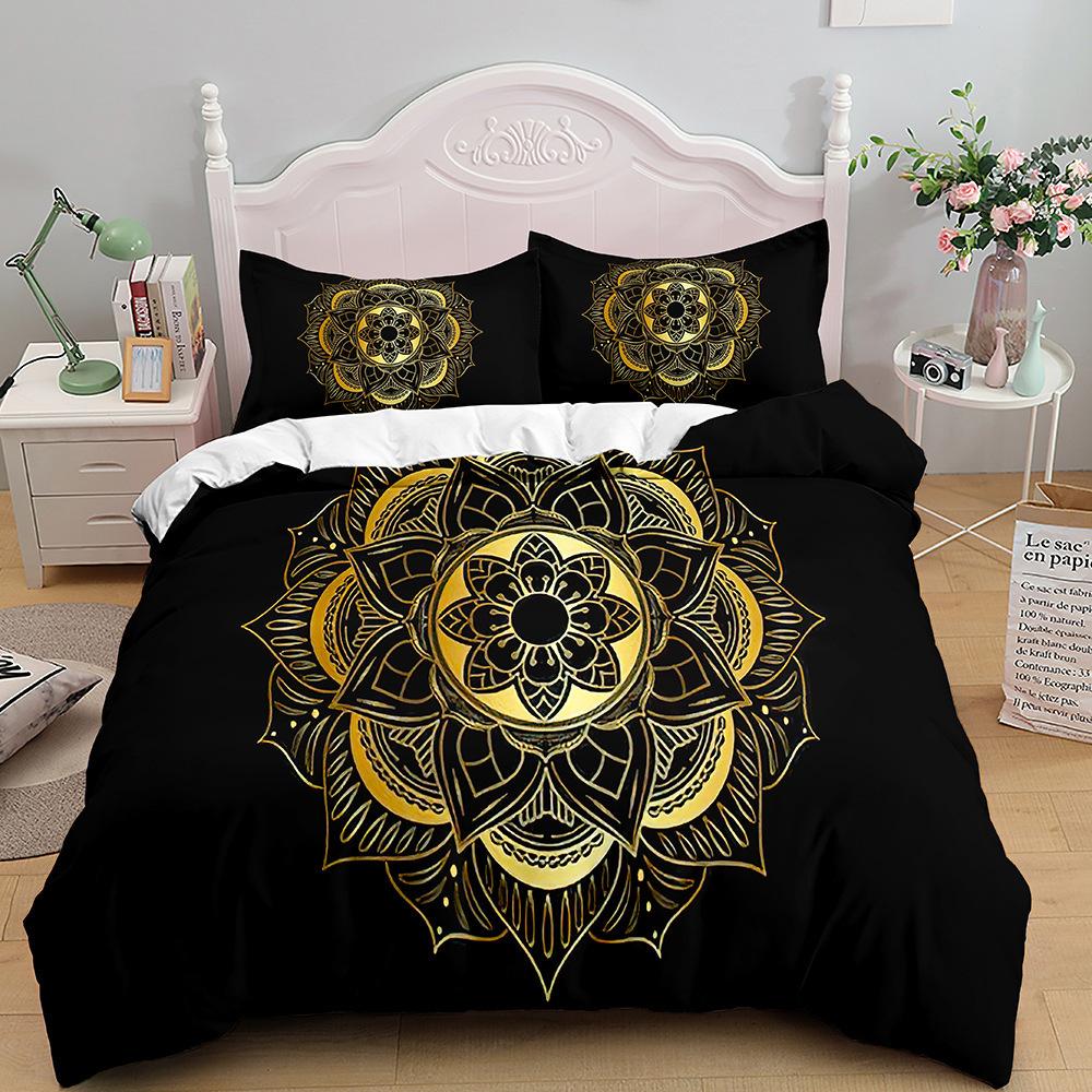 Богемный принт Набор стеганого одеяла из трех предметов, Домашний текстиль Постельные принадлежности