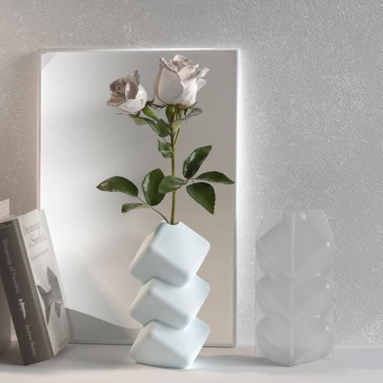 1 набор DIY ваза для цветов силиконовая форма ручной работы куб декоративная ваза эпоксидная смола литейная форма ваза поделки изготовление гипсоцементной формы