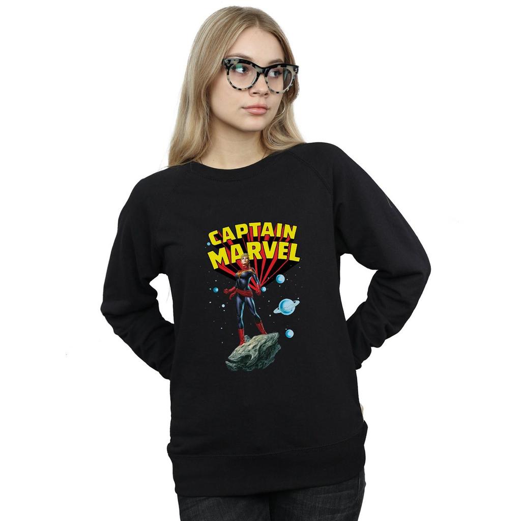 Marvel Womens/Ladies Captain Marvel Space Pose Sweatshirt