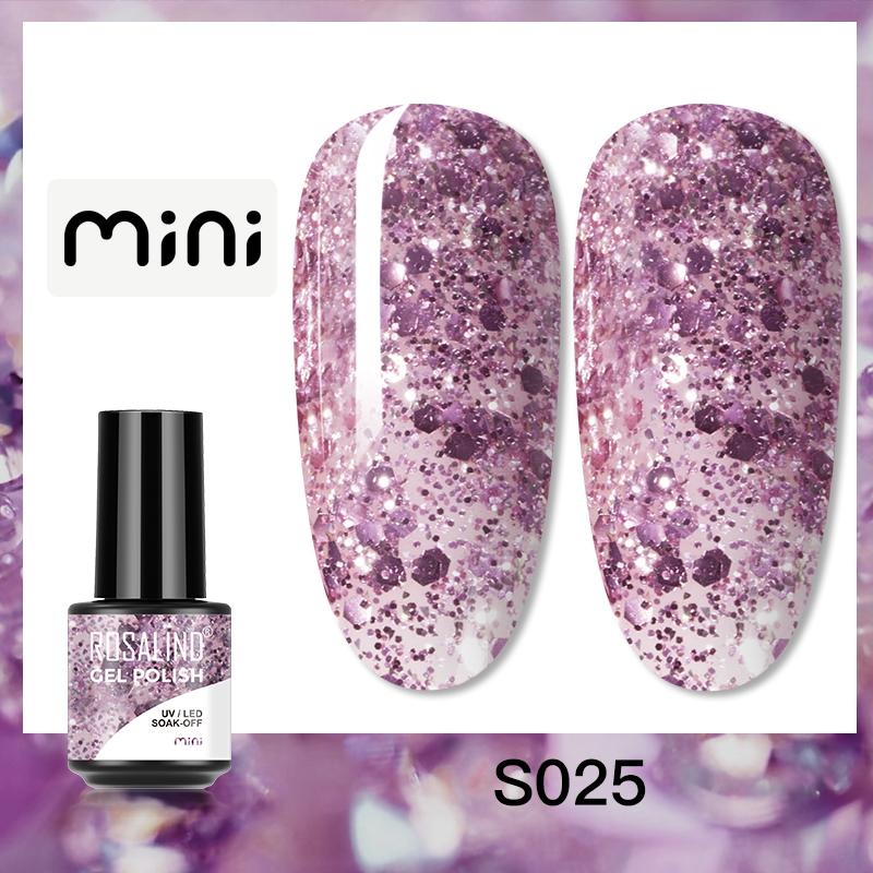 ROSALIND 150 цветов мини-гель-лак для ногтей, замачиваемый УФ-гель для ногтей, долговечная основа, верхний гель-лак, температура, кошачий глаз, блестящий гель для ногтей, клей