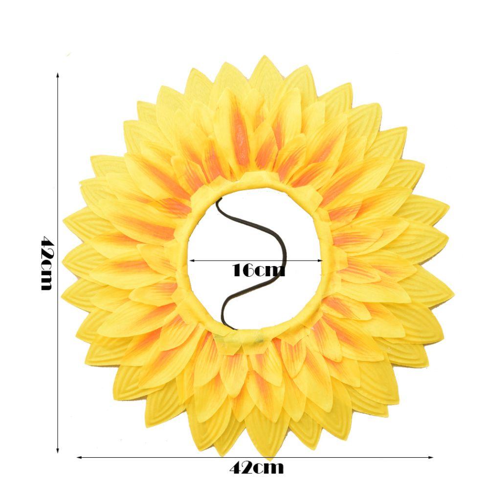 Yellow Sunflower Headgear Sunflower Hat Hood  For Dance Party Festival Games Kids Teens Adults