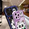 For iPhone 16 15 14 Pro Max Redmi Note 13 12 Pro Samsung S25 S24 Ultra A13 A14 A15 A16 OPPO Cartoon Panda Pattern Soft Full Lens Protect Case