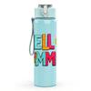 1PC Hello Summer Sun Letter 750ml Color Plastic Sports Water Bottle Leakproof Flip Straw Lid Suitable for Sports Office Home Use