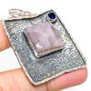 Natural Russian Charoite, Topaz Gemstone 925 Sterling Silver Pendant 2.21" MP-1330