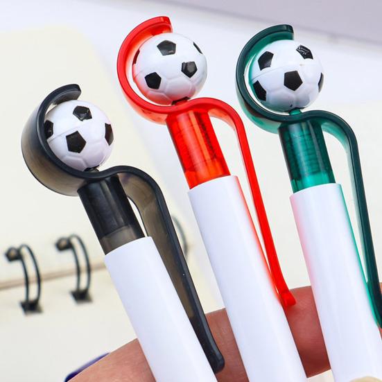 5 Pcs Soccer Rollerball Pens 0.5mm Black Ink Retractable Ballpoint Pens Football Gel Ink Pens for Sports Party Favors Kids Birthday Gifts