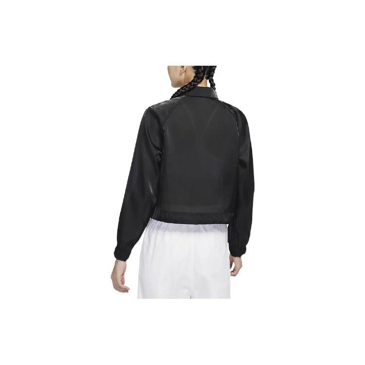 (WMNS) Nike Logo Printing Solid Color Zipper Jacket Black Women's DJ1057-010
