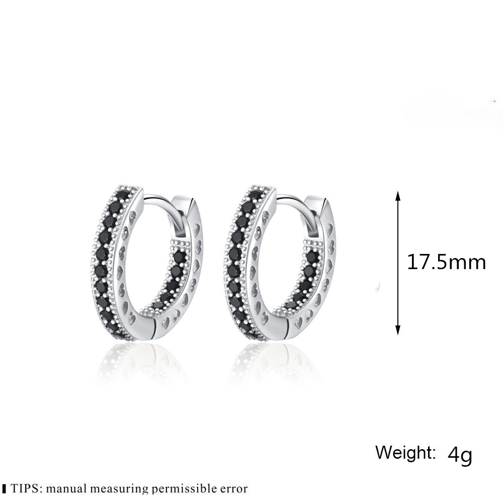 Черные Awn New Classic Серебристого цвета Круглые Модные Серьги-кольца со Шпинелью для Женщин Украшения I181