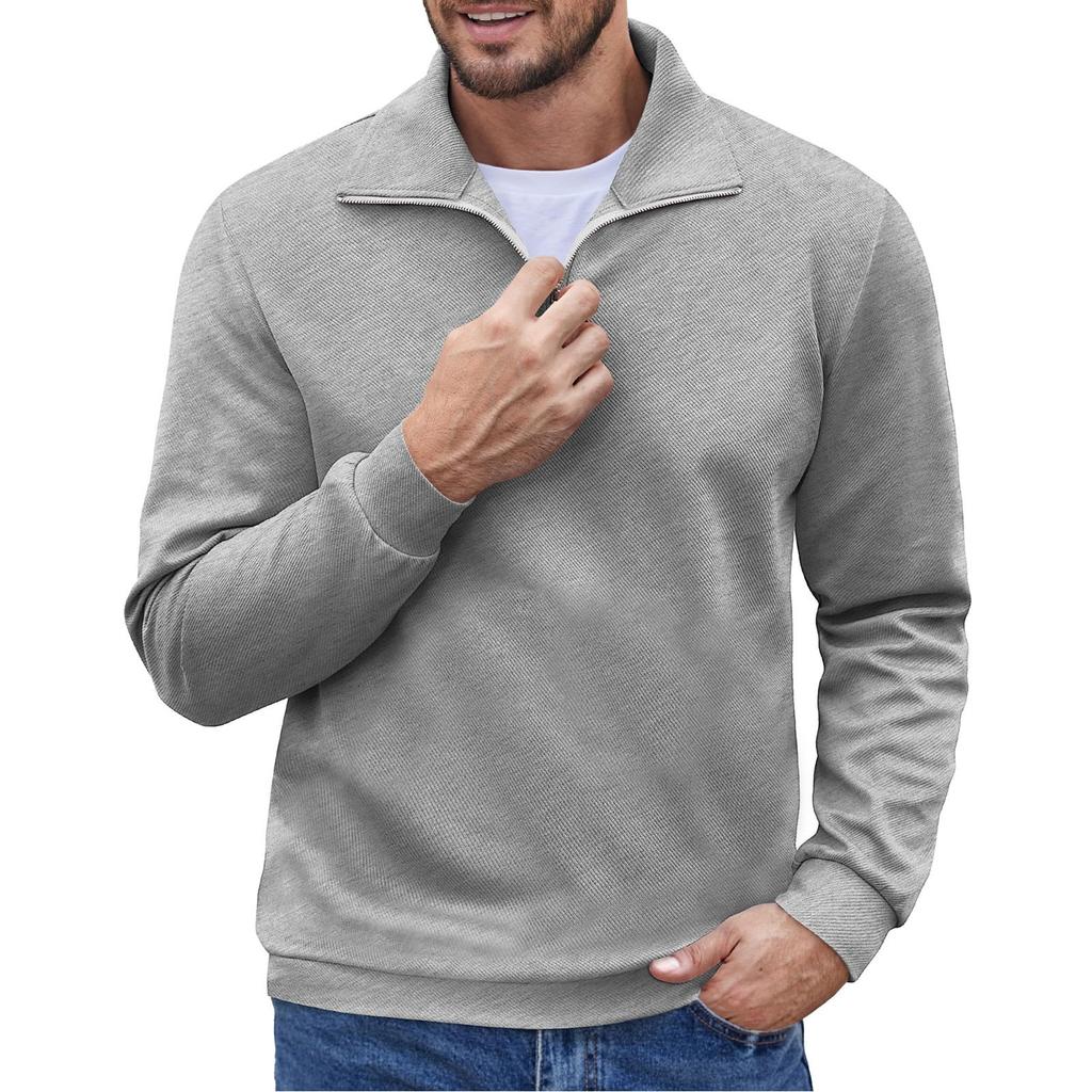 Spring And Men's Collar Zipper Sports Shirt Outdoor Casual Top