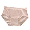 5pcs Cotton Crotch Seamless Briefs Solid Color Women's Underpants Breathable Mid Waist Panties  Lady
