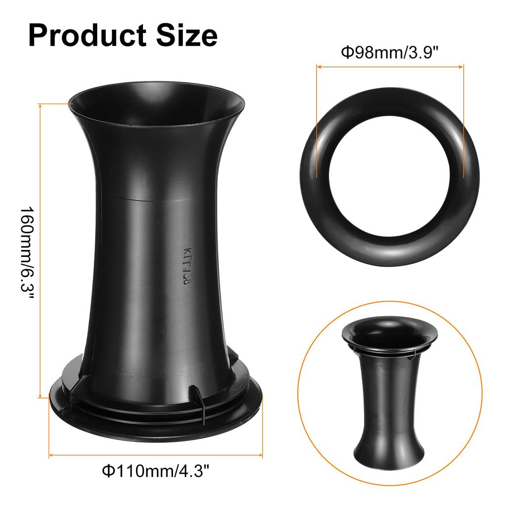 uxcell 6pcs x Speaker Port Subwoofer Bass Box Bass Woofer Speaker Bass Air Port for Speaker Cabinet 98x160mm/3.9 6.3" Tubes, Tubes, Box, Box, DJ/PA