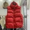 Women Autumn White Duck Down Coat Jacket Padded Vest Stand Collar Sleeveless Zipper Pocket Thicken Loose All Match Solid Color