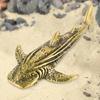 Статуэтка акулы с широким ртом, миниатюрное украшение, ручная работа, латунные предметы искусства, украшение в виде морского животного