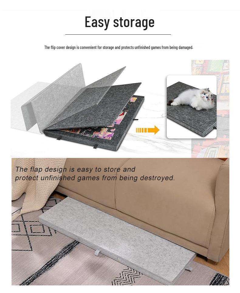 Детский трансграничный стол для пазлов - Не тканый коврик на 1000 деталей с 6 ящиками для портативной сортировки деталей пазлов