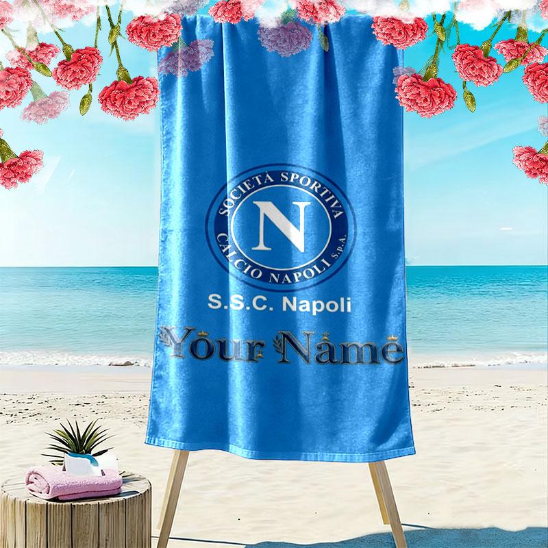 SSC Napoli Custom Name Print Beach Towel, Large Soft Quick Dry Towel for Beach Camping Swimming