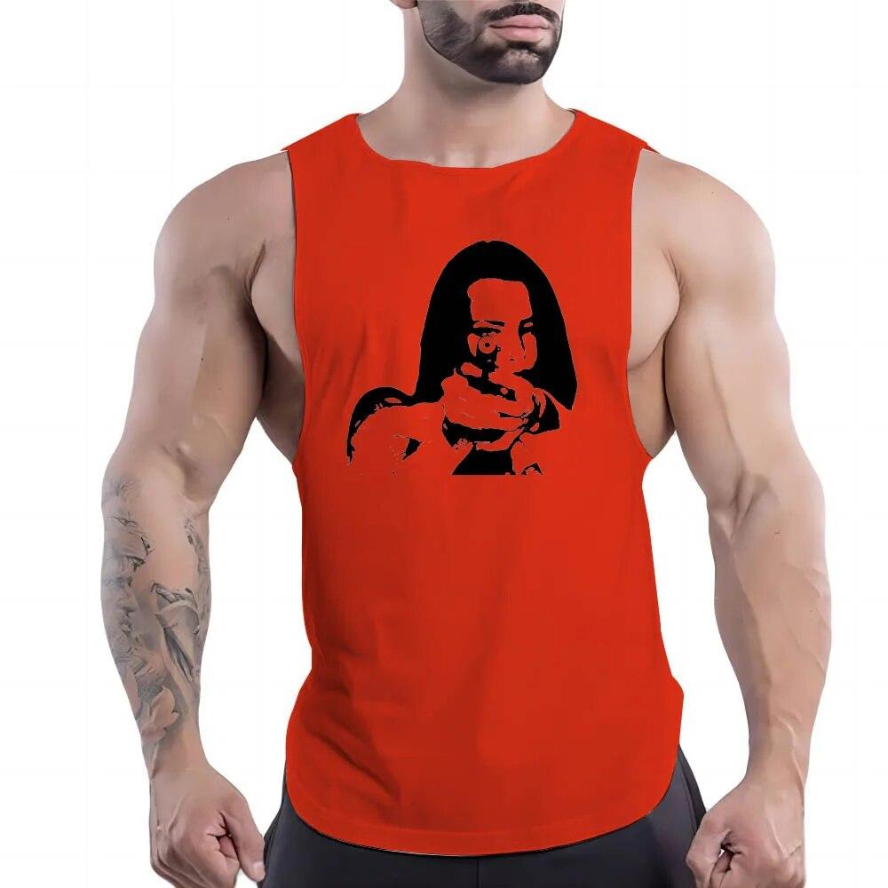 Летняя мода, повседневная мужская баскетбольная спортивная одежда, разноцветный жилет, быстросохнущий топ с 2d принтом персонажей мультфильма, стильный топ