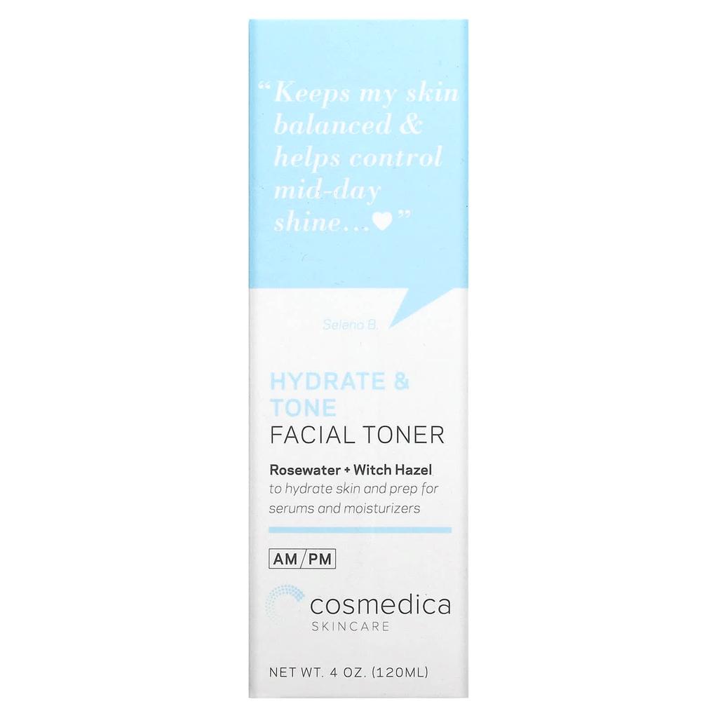 Cosmedica Skincare Увлажняющий и тонизирующий тоник для лица, розовая вода + гамамелис, 120 мл (4 унции)