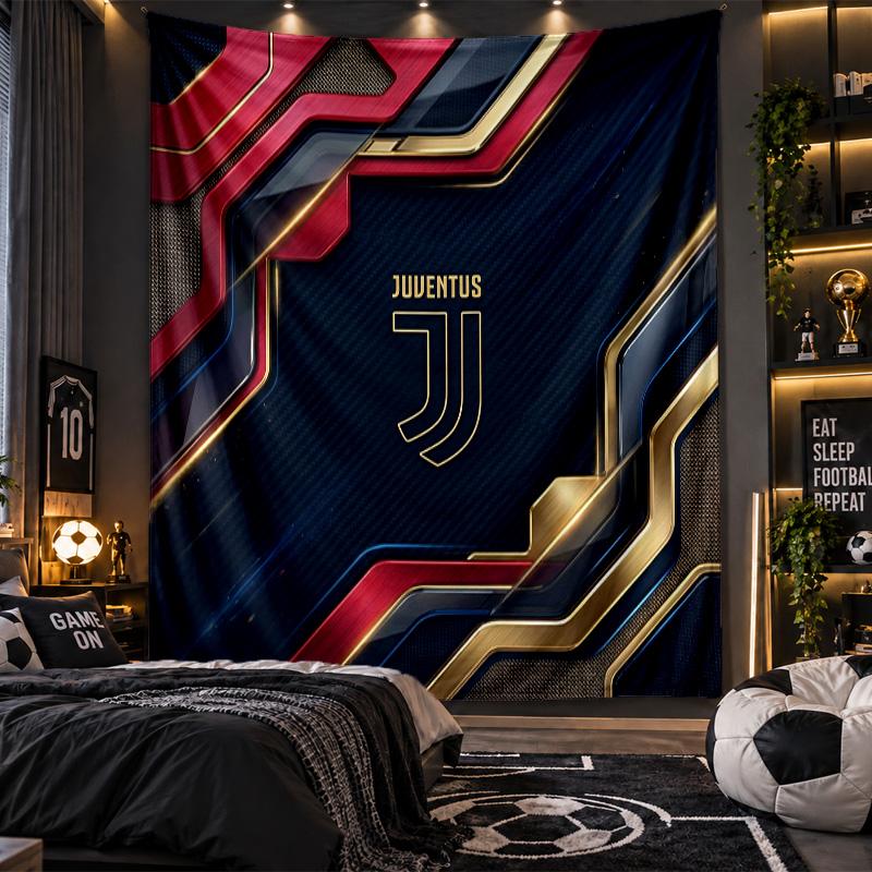 Wall Hanging Tapestry Juventus FC Print Cloth for Living Room Bedroom Home Decor