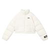 Solid Color Logo Zip Stand Collar Long Sleeve Down Jacket Women Outerwear White F51W349901FIV
