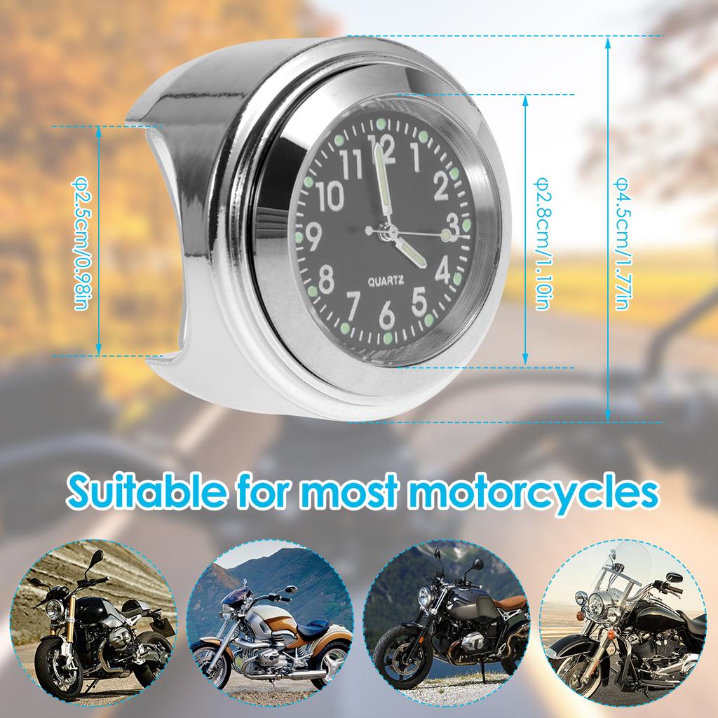 Motorcycle Handlebar Watch Universal 7/8 Inche Waterproof Motorcycle Handlebar Mount Watch Night Luminous Clock Moto Accessories