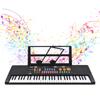 61 Key Electronic Keyboard Piano Dual Speaker 16 Tones 10 Rhythms 6 Demo Musical Instrument with