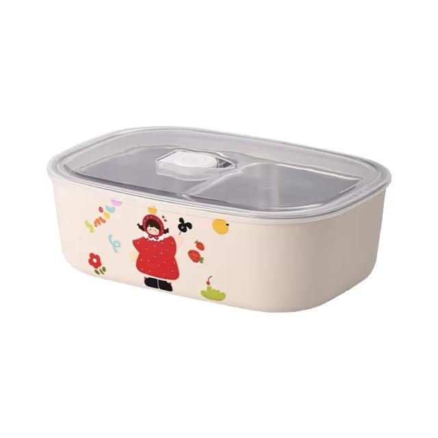 Изолированный Мультяшный Ланч-бокс Bento из Нержавеющей Стали с Отделениями для Разогрева в Микроволновой Печи