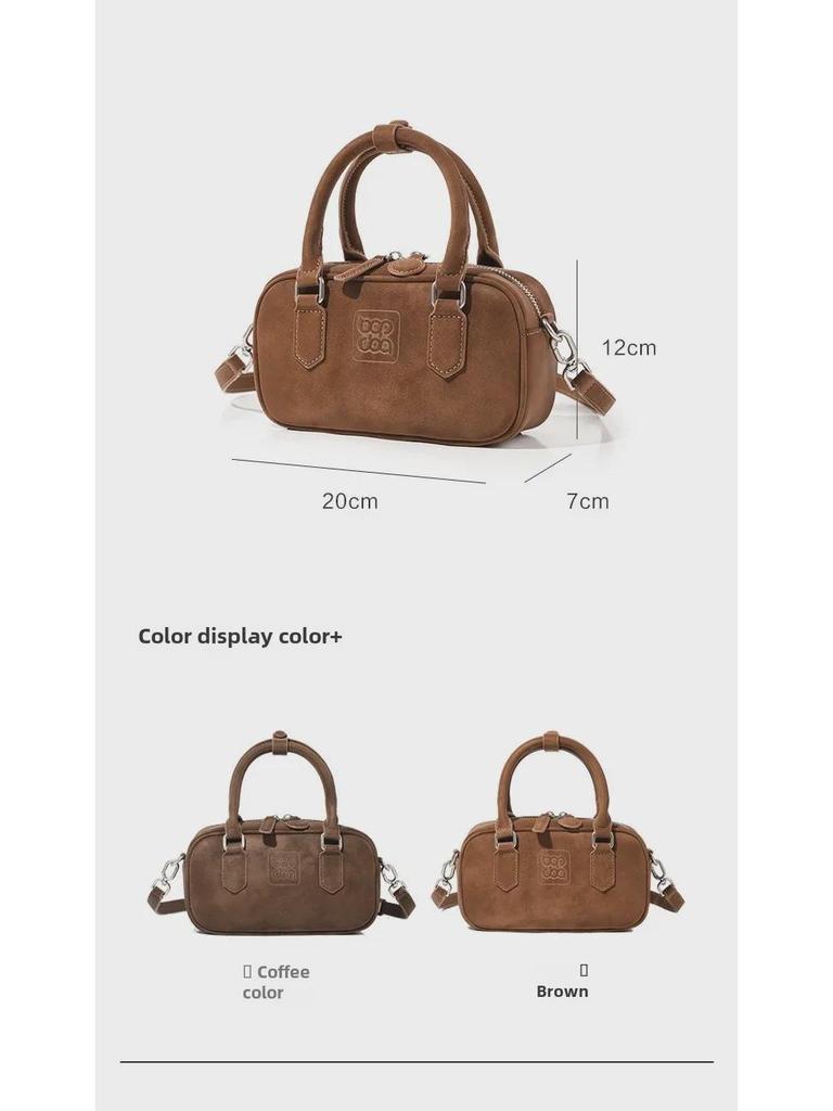 Женская сумка-боулинг BOP из коровьей кожи - Сумка Maillard для осени/зимы 2024, стиль через плечо и мессенджер