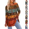 Womens Oversized Sweatshirt Graphic Sweater Long Sleeve Drop Shoulder Round Shirt Tops Vintage Clothes