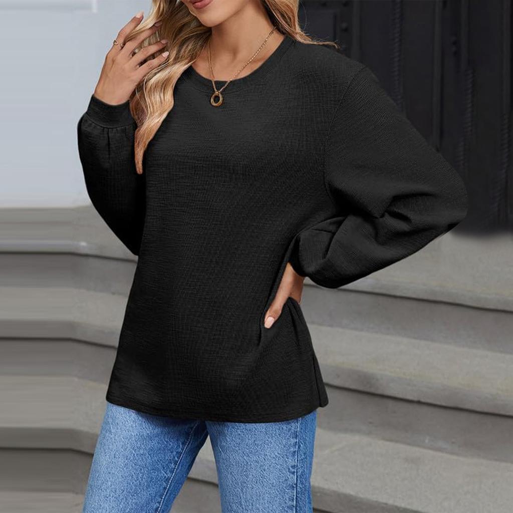 Женские футболки с длинными рукавами, весенняя новинка, женская мода, для отдыха, универсальный свитер для поездок на работу, футболка с круглым вырезом