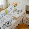 Modern Minimalist Geometric Embroidered Linen Tablecloth Rectangular Dining Table Cover